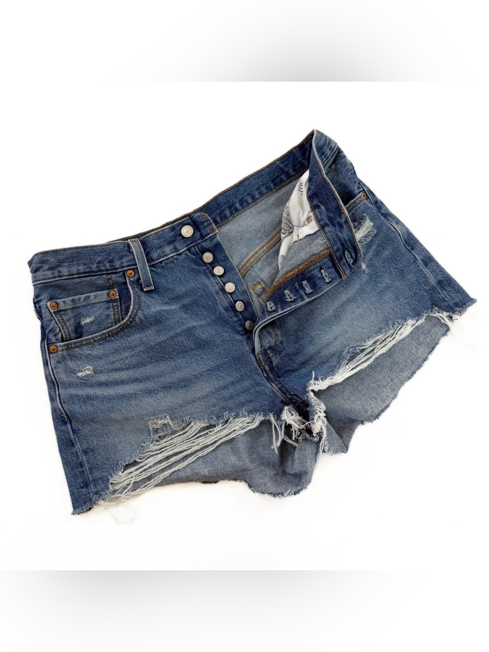 Levi’s Shorts Womens 32 501 Button Fly High Rise Raw Hem